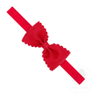 Small Scalloped Edge Grosgrain Bowtie on Matching Elastic Band - Red from Anderson Parker