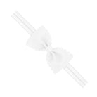 Small Scalloped Edge Grosgrain Bowtie on Matching Elastic Band - White from Anderson Parker