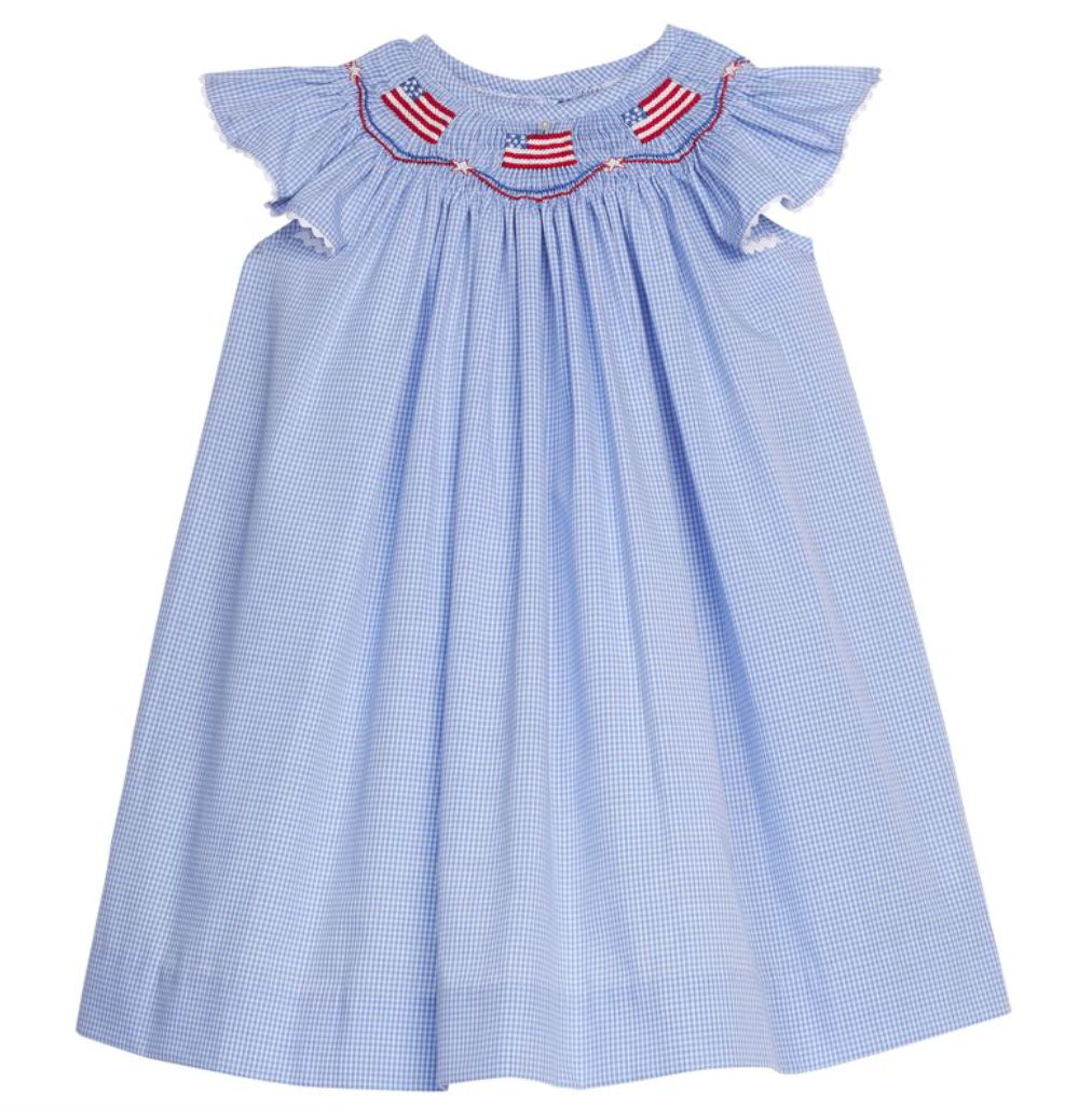 Smocked Bishop Dress - Flags from Anderson Parker
