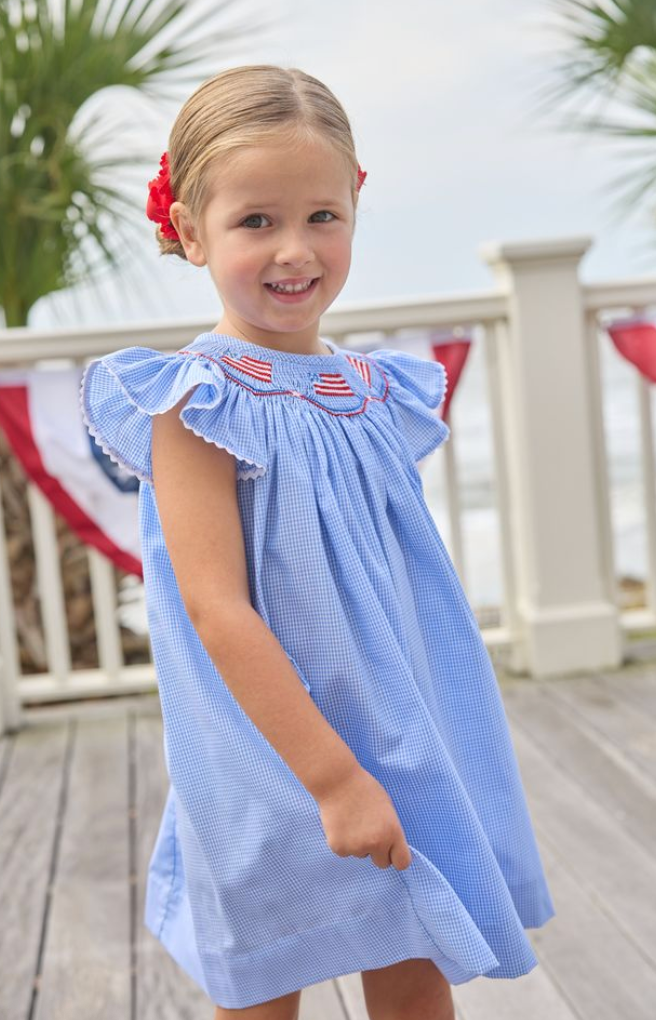 Smocked Bishop Dress - Flags from Anderson Parker
