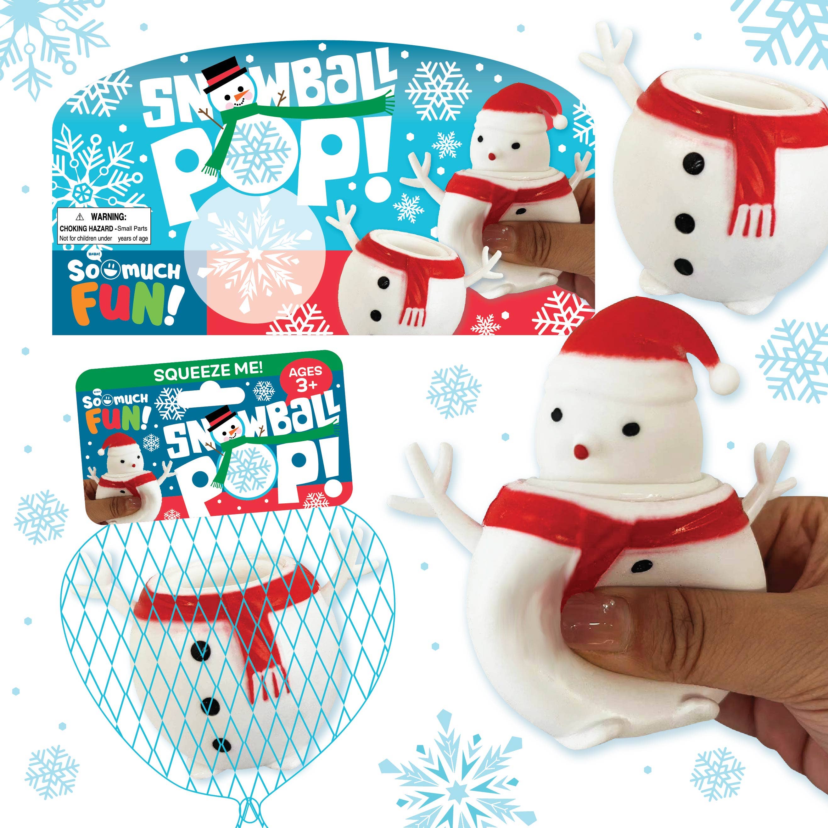 Snowman Pop Ball Fidget Toy from Anderson Parker