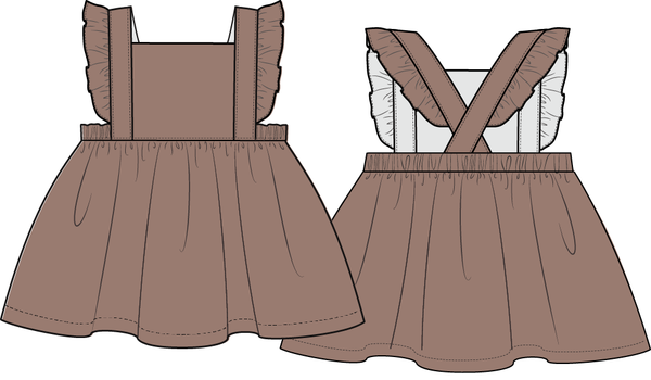 Solid Beaver Fur Corduroy - Pinafore Dress from Anderson Parker