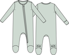 Solid Milky Green - 2 Way Zipper Footie from Anderson Parker