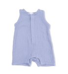 Solid Muslin Blue Blizzard - Sleeveless Shortie Romper from Anderson Parker