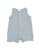 Solid Muslin Jadeite - Sleeveless Shortie Romper from Anderson Parker