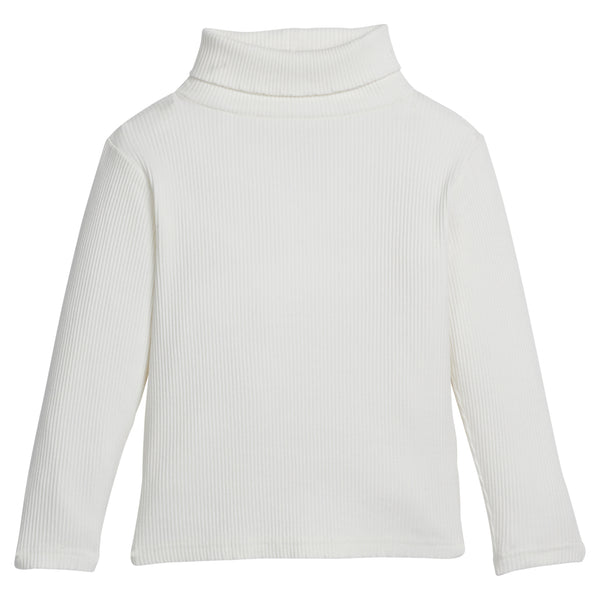 Solid Ribbed Turtleneck - Ivory from Anderson Parker