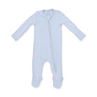 Solid Sheer Blue Rib - 2 Way Zipper Footie from Anderson Parker