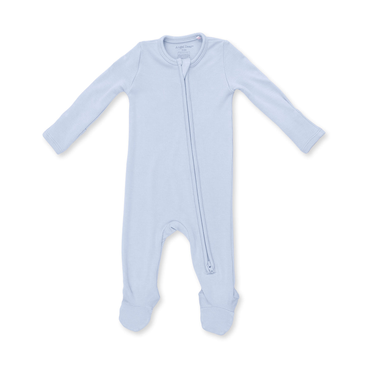Solid Sheer Blue Rib - 2 Way Zipper Footie from Anderson Parker