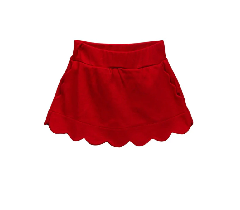 Sophie Scallop Skort Skirt Red from Anderson Parker