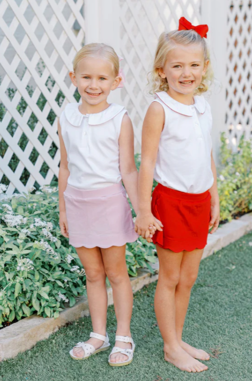 Sophie Scallop Skort Skirt Red from Anderson Parker