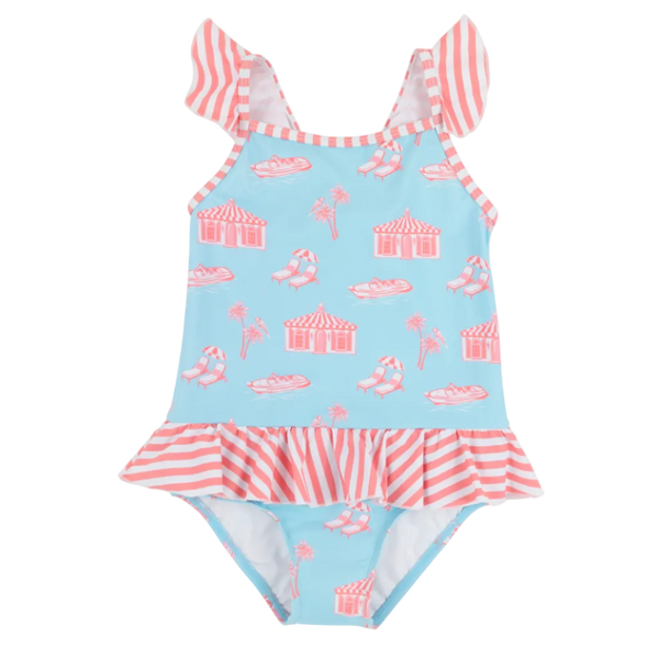 St. Lucia Swimsuit - Parrot Cay Canopy/Parrot Cay Coral Stripe from Anderson Parker