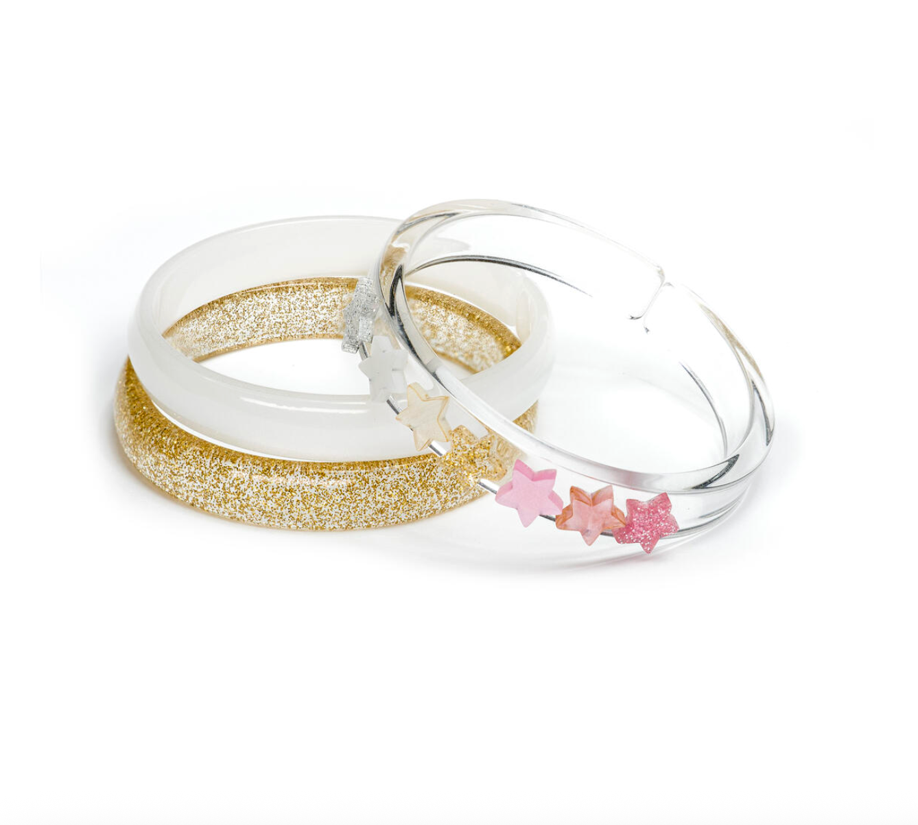 Stars Pearlized Glitter Gold Mix Bangles from Anderson Parker
