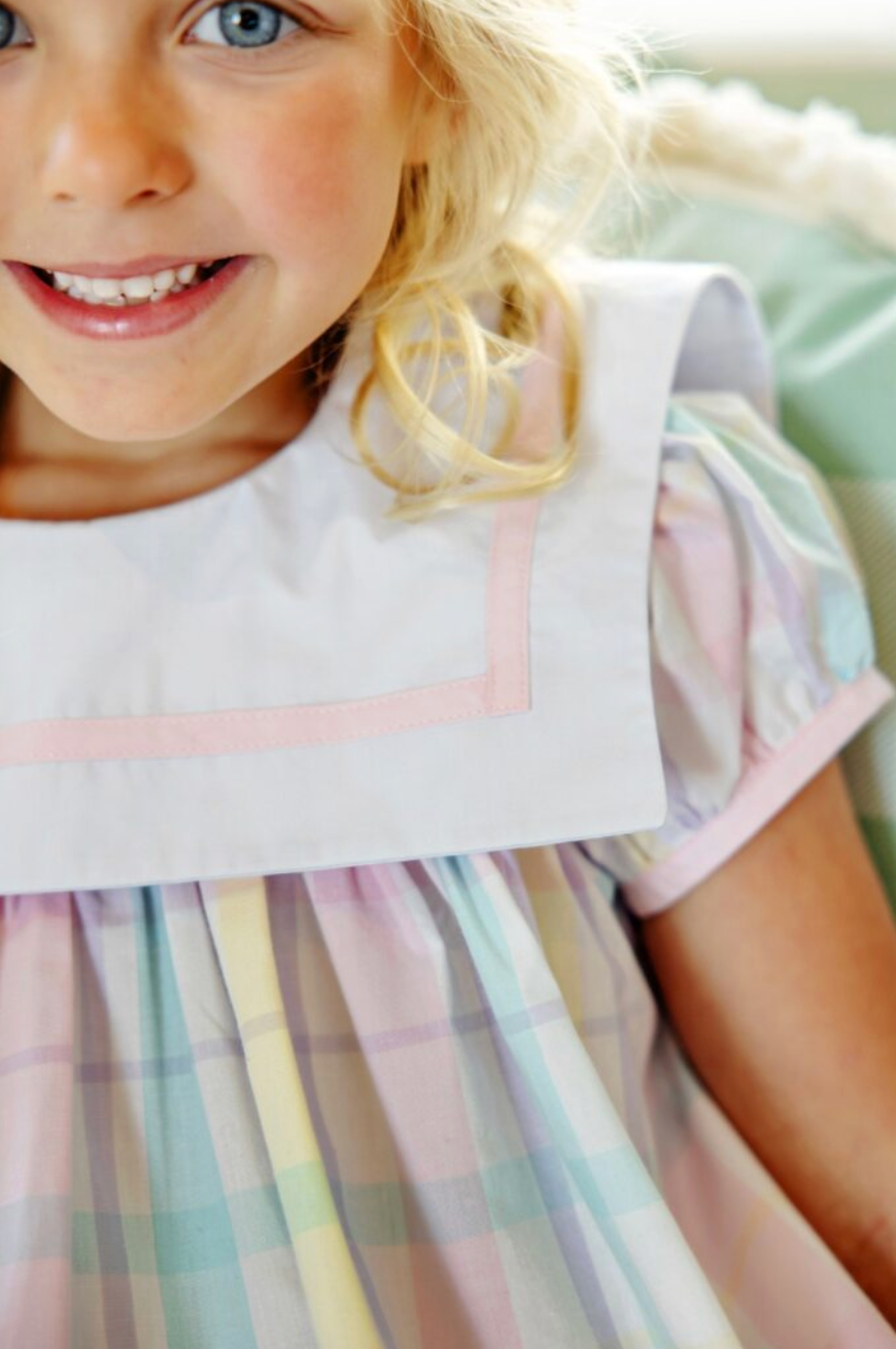 Stewart's Square Collar Dress - Brunch Plate Plaid/Worth Ave White/Palm Beach Pink from Anderson Parker