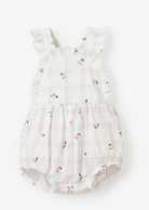 Strawberry Picnic Swiss Dot Sunsuit from Anderson Parker