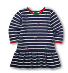 Stripe Knit Dress With Embroidered Holly from Anderson Parker