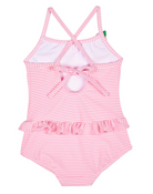 Stripe Seersucker Swimsuit with Flower - Pink from Anderson Parker