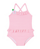 Stripe Seersucker Swimsuit with Flower - Pink from Anderson Parker