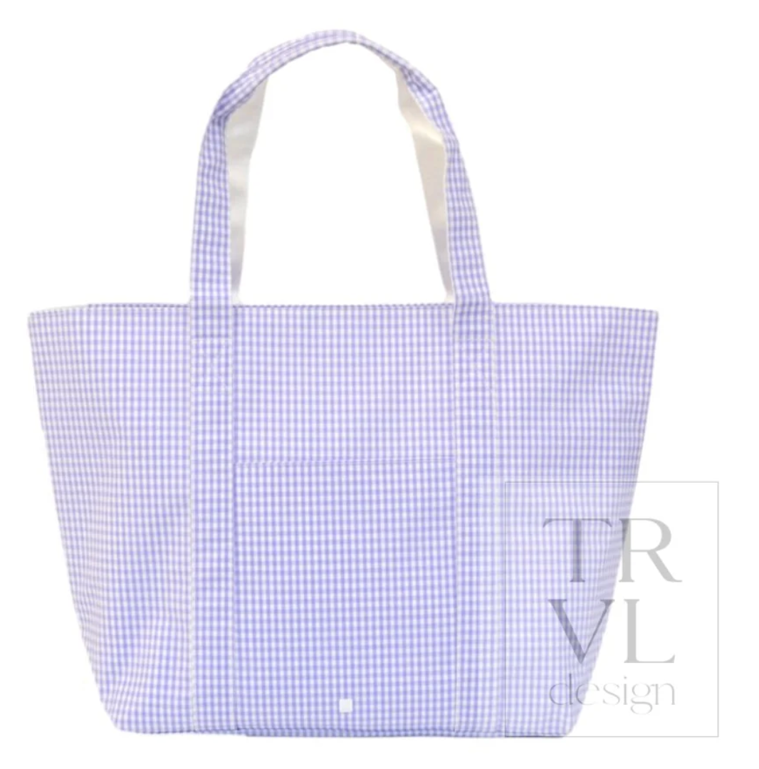 TRVL Jumbo Tote - Gingham Lilac from Anderson Parker