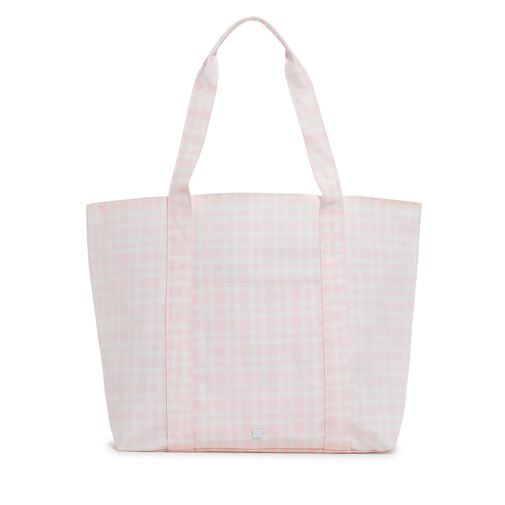 TRVL Jumbo Tote - X-Large Tote - Pimlico Plaid Pink - Anderson Parker