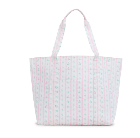 TRVL Jumbo Tote - X-Large Tote - RIBBON FLORAL PINK from Anderson Parker