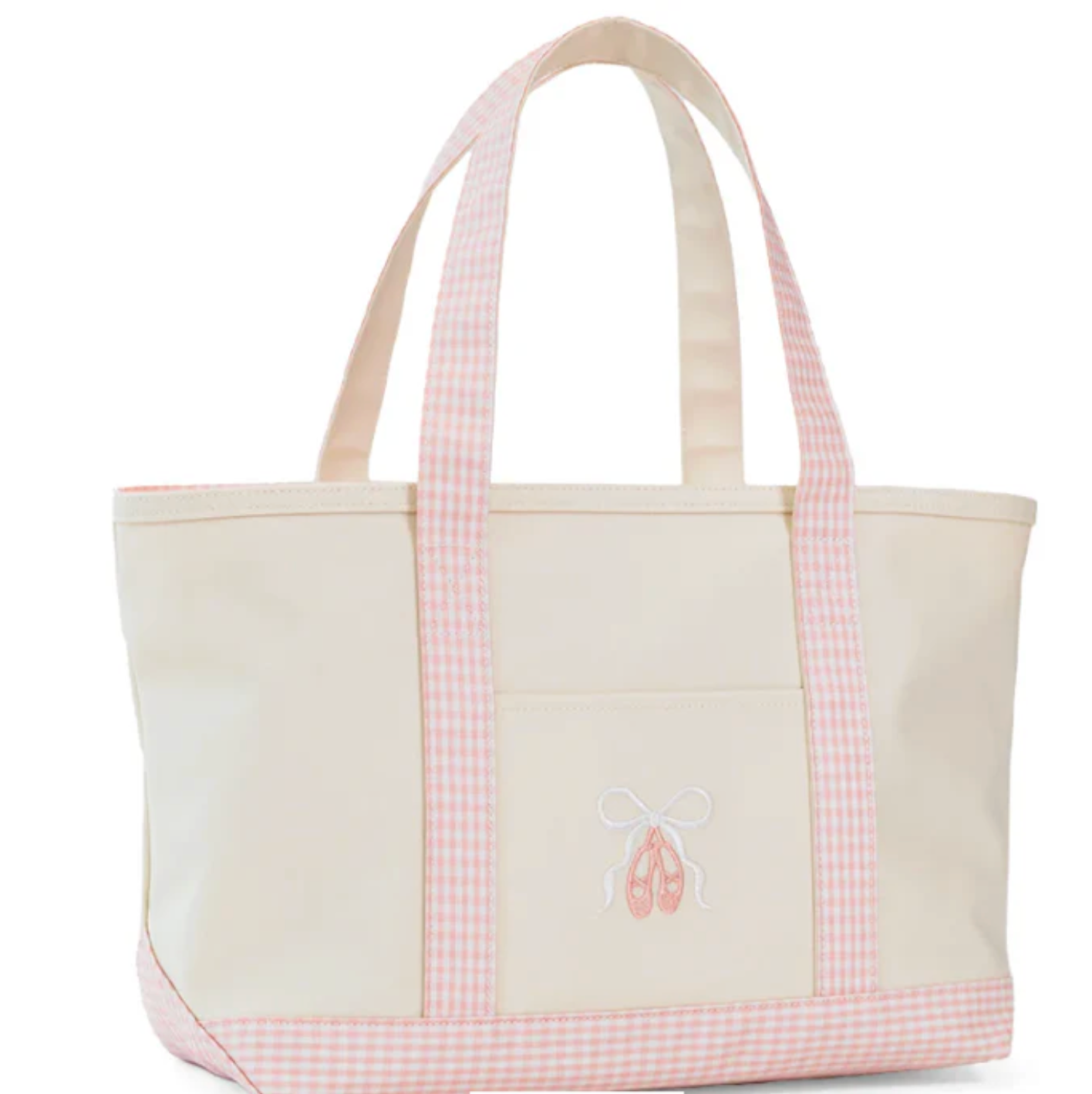 TRVL Medium Tote - Coated Canvas Natural with Ballet Taffy Trim from Anderson Parker