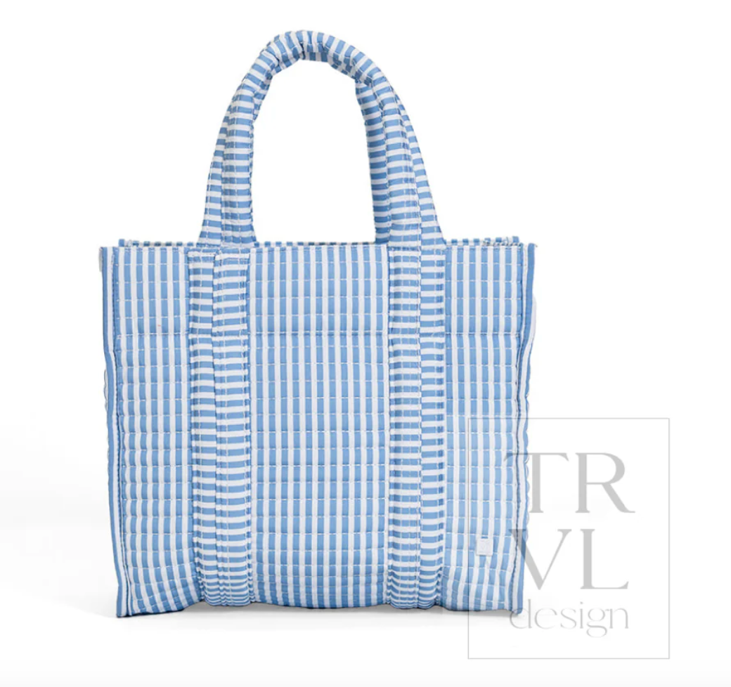 TRVL Quilted Mini Go Go Tote - Chambray Stripe from Anderson Parker
