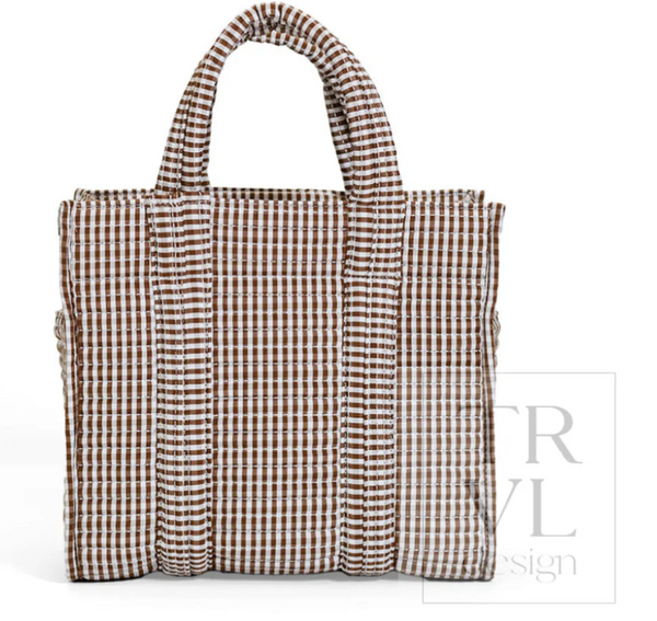 TRVL Quilted Mini Go Go Tote - Gingham Coco from Anderson Parker