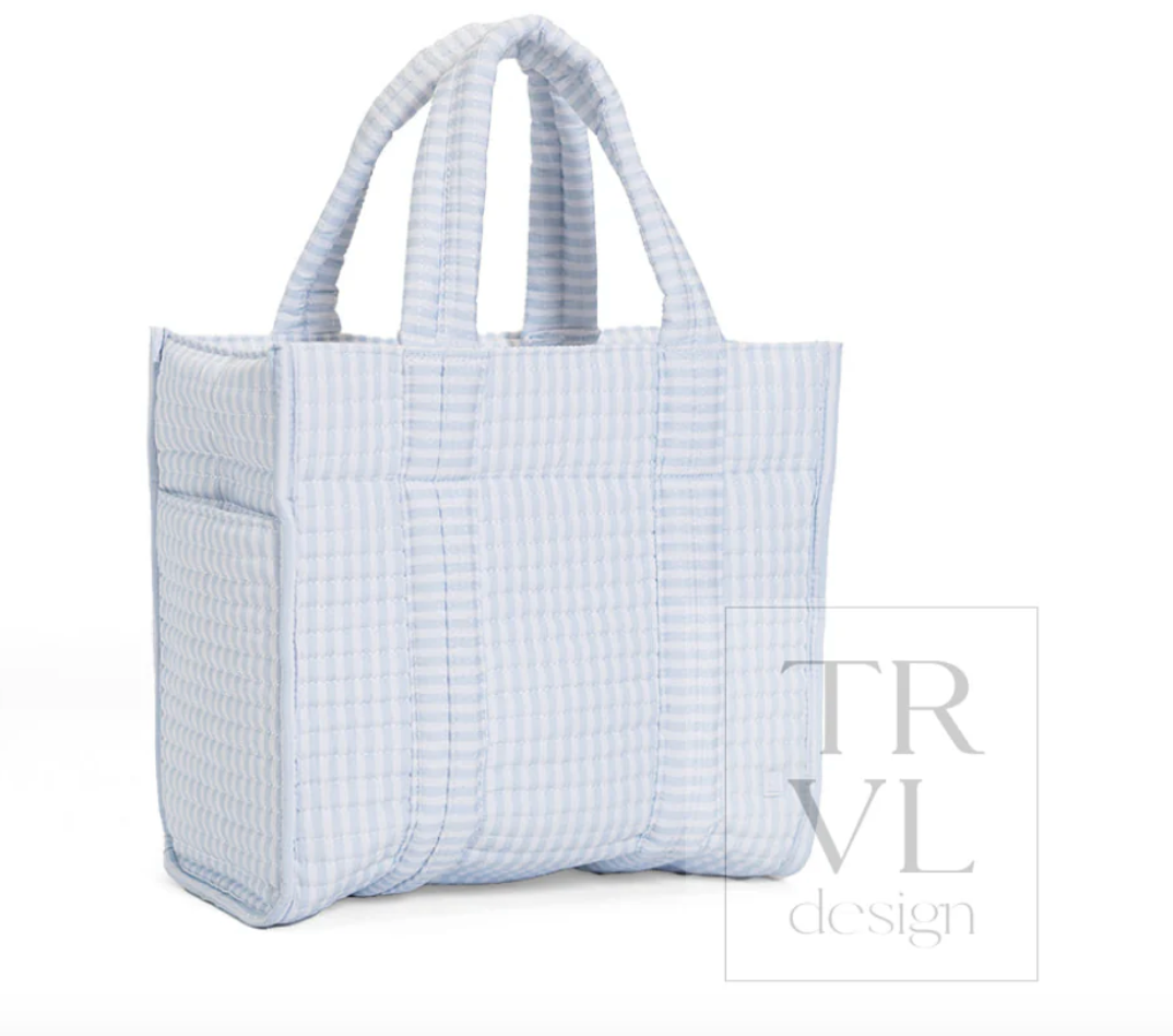 TRVL Quilted Mini Go Go Tote - Pimlico Stripe Blue from Anderson Parker