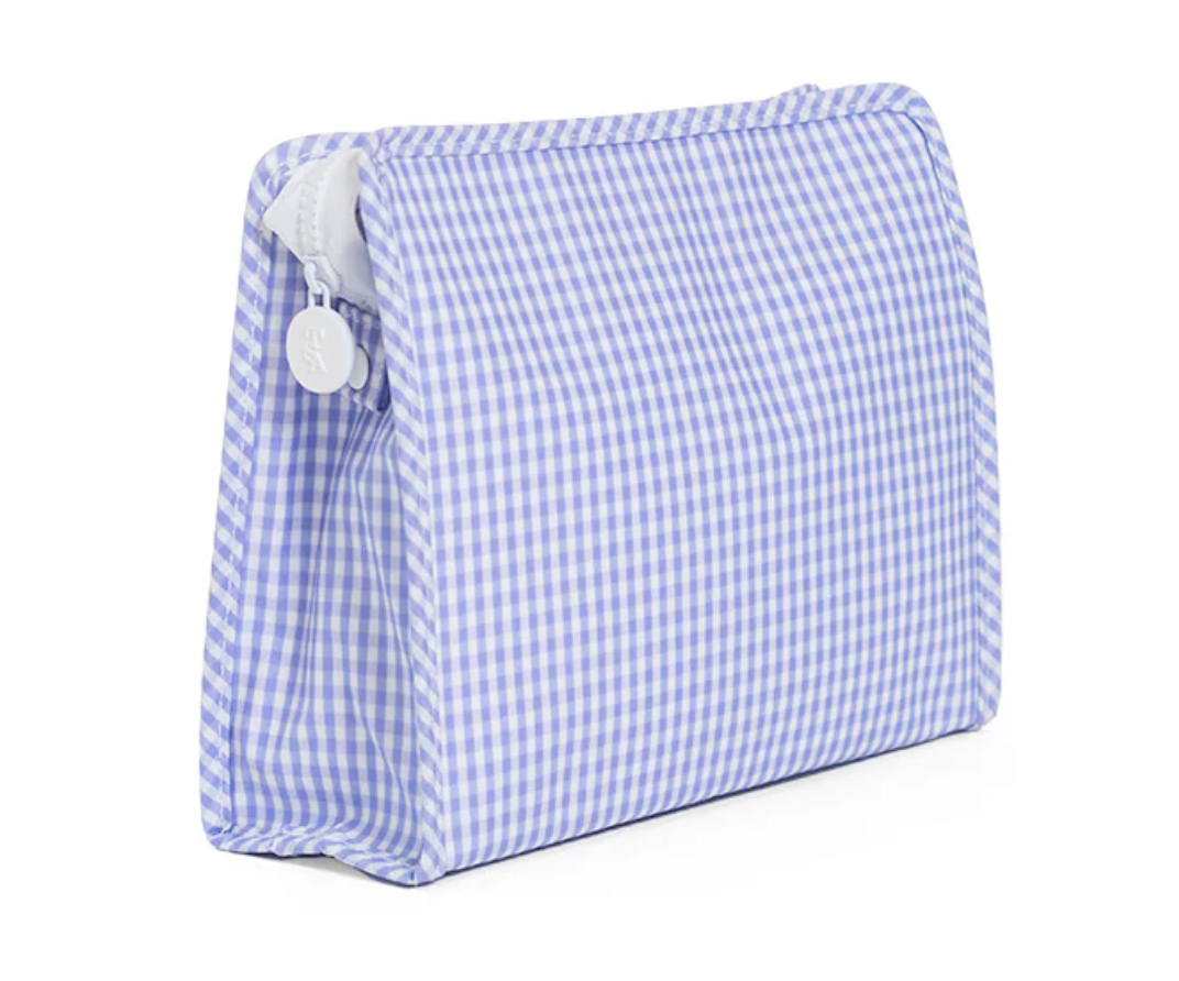 TRVL ROADIE LARGE Zip Pouch - GINGHAM LILAC from Anderson Parker