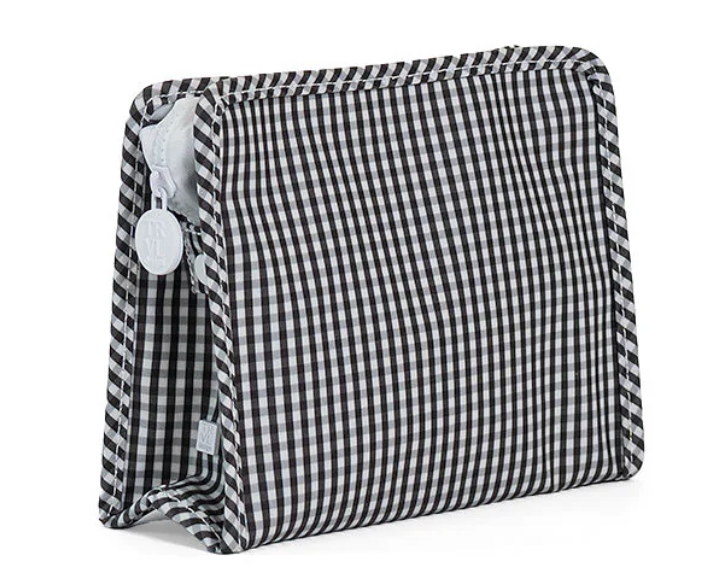 TRVL ROADIE MEDIUM Zip Pouch - GINGHAM BLACK from Anderson Parker