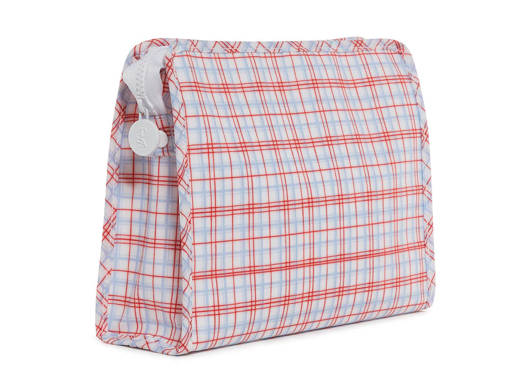 TRVL Roadie Large Zip Pouch - Classic Plaid Red from Anderson Parker