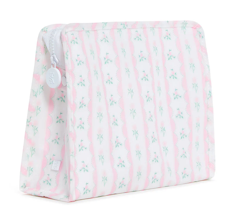 TRVL Roadie Large Zip Pouch - Ribbon Floral Pink from Anderson Parker