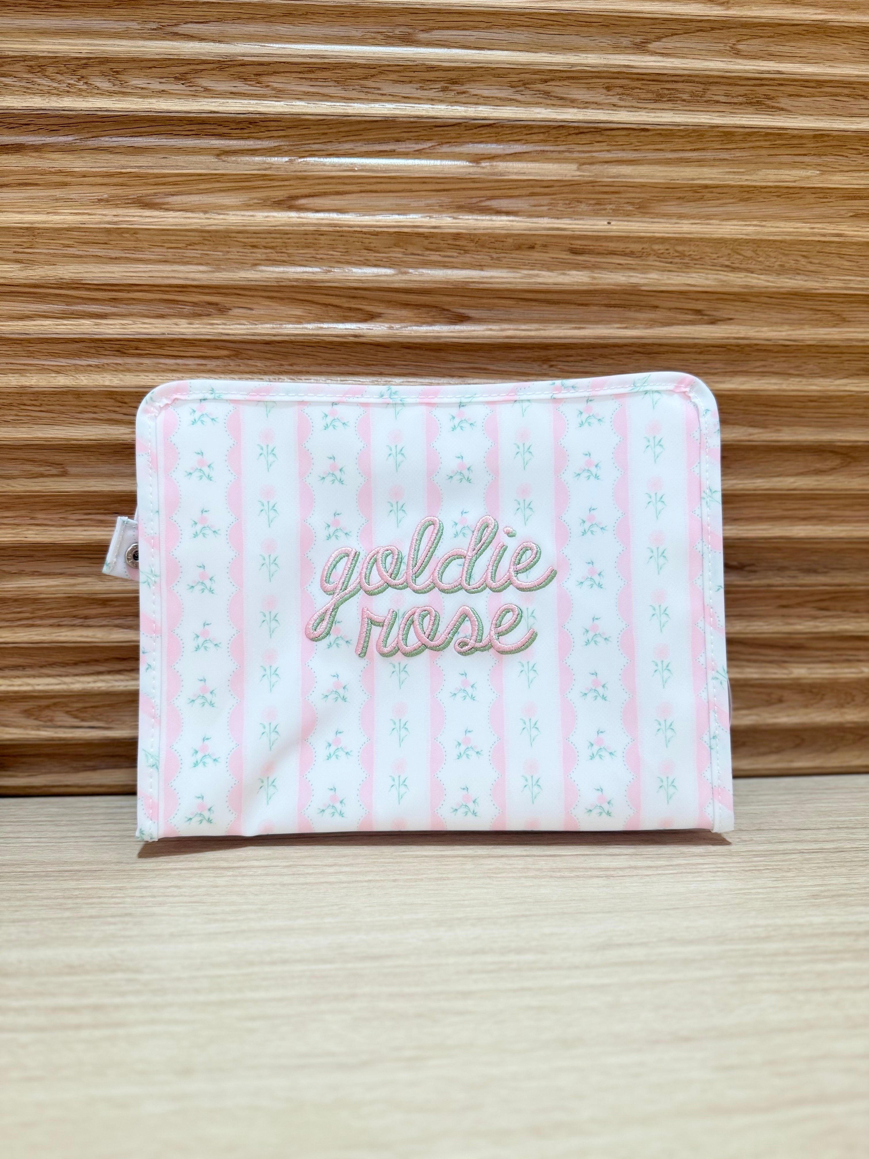 TRVL Roadie Large Zip Pouch - Ribbon Floral Pink from Anderson Parker