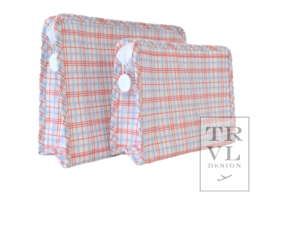 TRVL Roadie Medium Zip Pouch - Classic Plaid Red from Anderson Parker