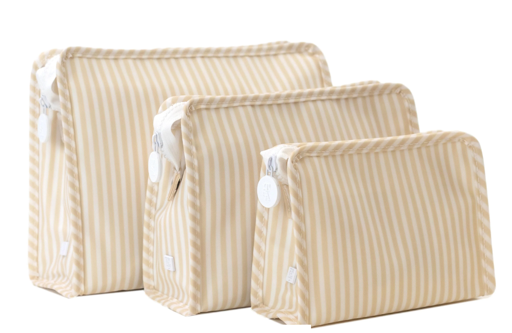 TRVL Roadie Medium Zip Pouch - Pimlico Stripe Sand from Anderson Parker