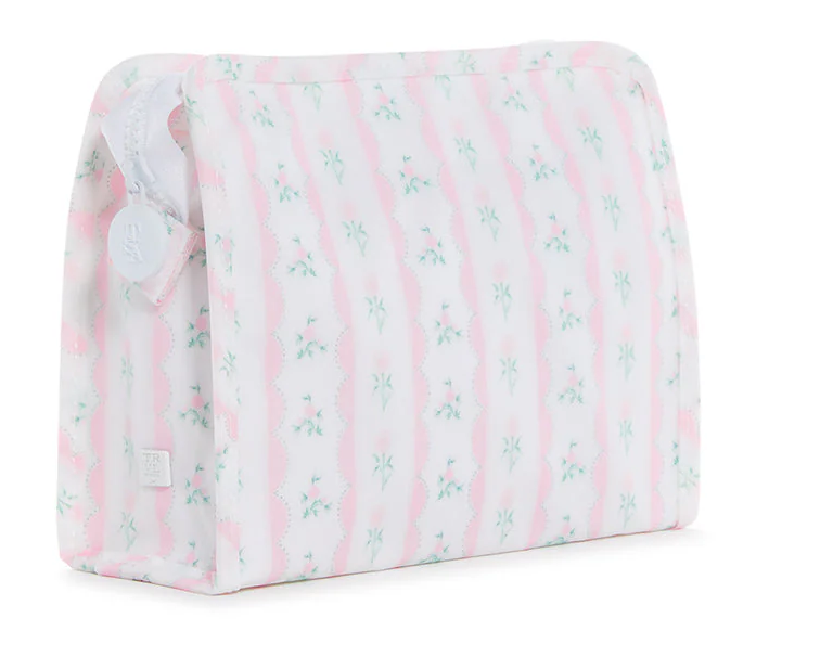 TRVL Roadie Medium Zip Pouch - Ribbon Floral Pink from Anderson Parker