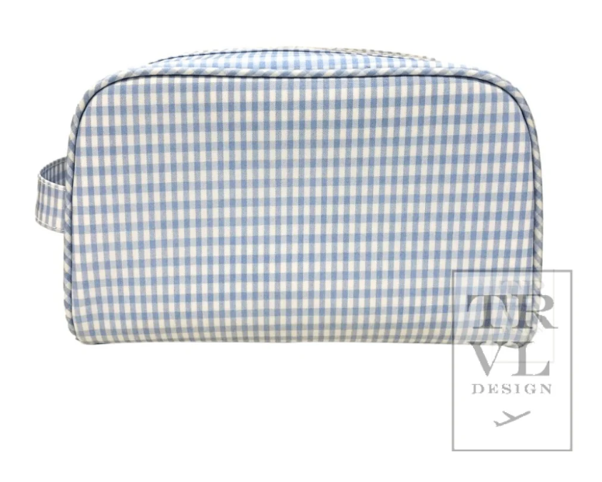 TRVL Stowaway Toiletry Bag - Gingham Mist from Anderson Parker