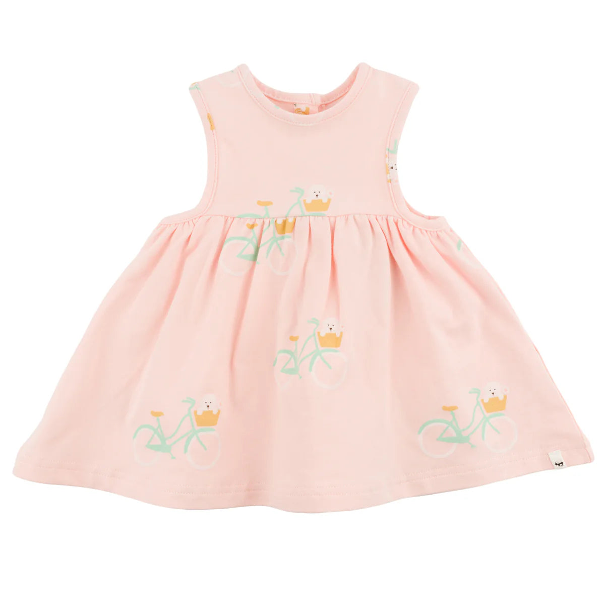 Tank Dress - Mint Bicycles Print - Pale Pink - Anderson Parker