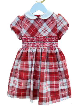 Tartan Smocked Dress with Cap Sleeves from Anderson Parker