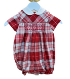 Tartan Smocked Romper w/ Cap Sleeve from Anderson Parker