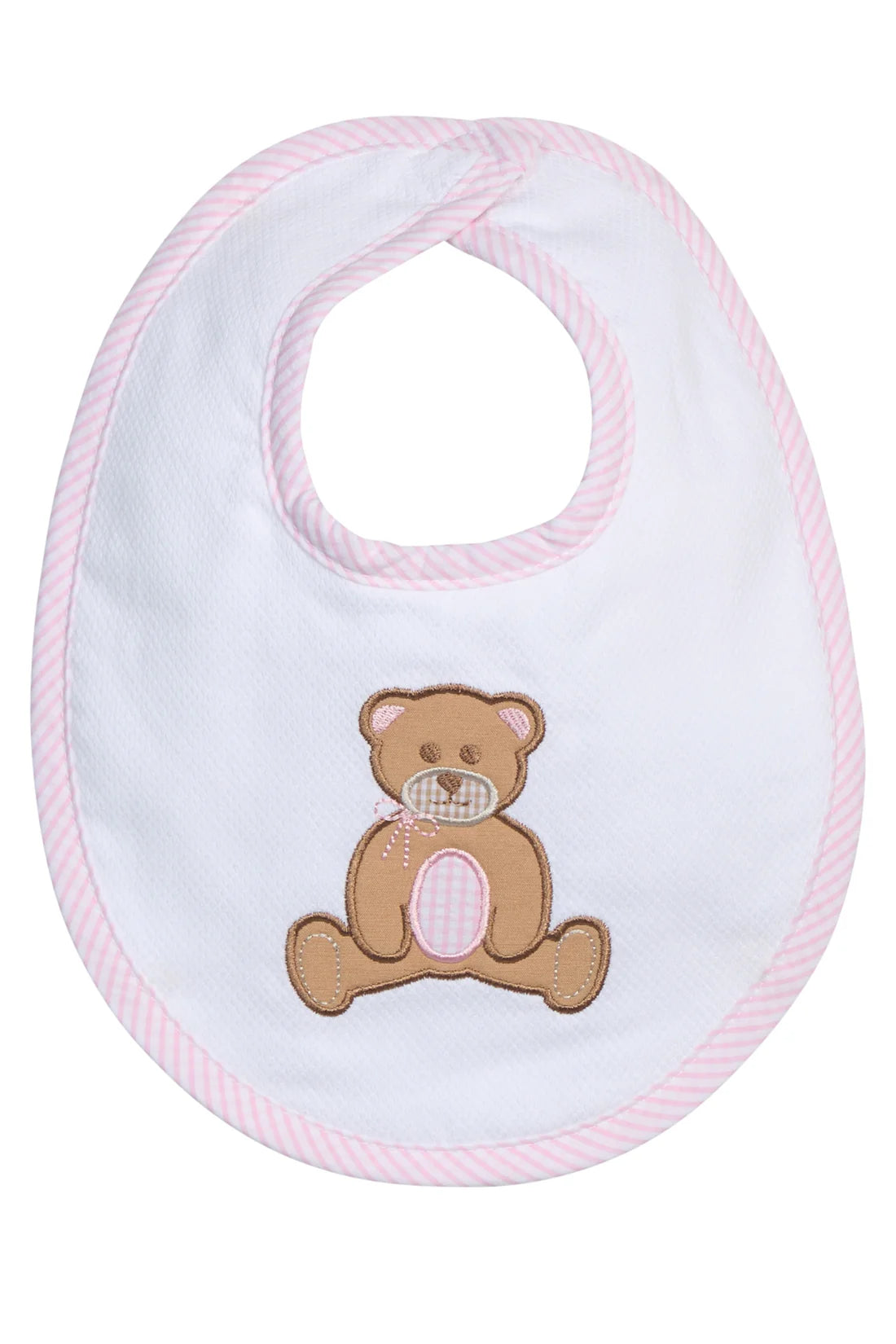 Teddy Bear Applique Basic Bib, Pink from Anderson Parker