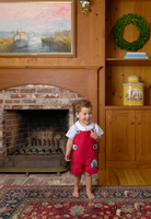 Teddy's Tab Jon Jon - Richmond Red with Kindness Wins Windowpane & School House Applique from Anderson Parker