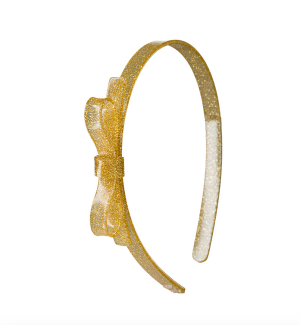 Thin Bow Glitter Gold Headband from Anderson Parker