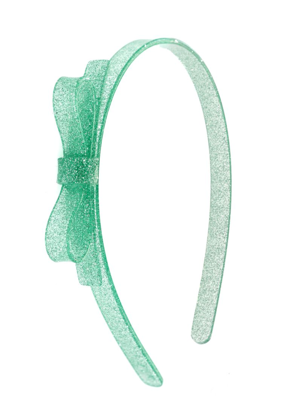 Thin Bow Glitter light Green Headband from Anderson Parker