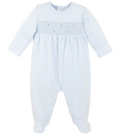 Tiny Stars Smocked Footie - Light Blue from Anderson Parker