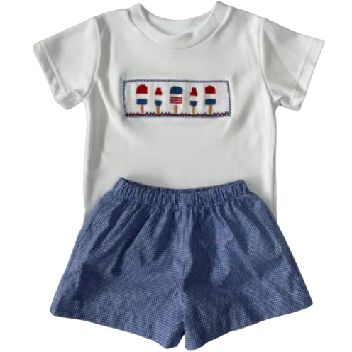 Tom Smocked Short Set - Holiday Pop from Anderson Parker