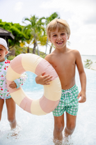 Tortola Swim Trunks - Gibson Island Green gingham/Worth Ave White from Anderson Parker