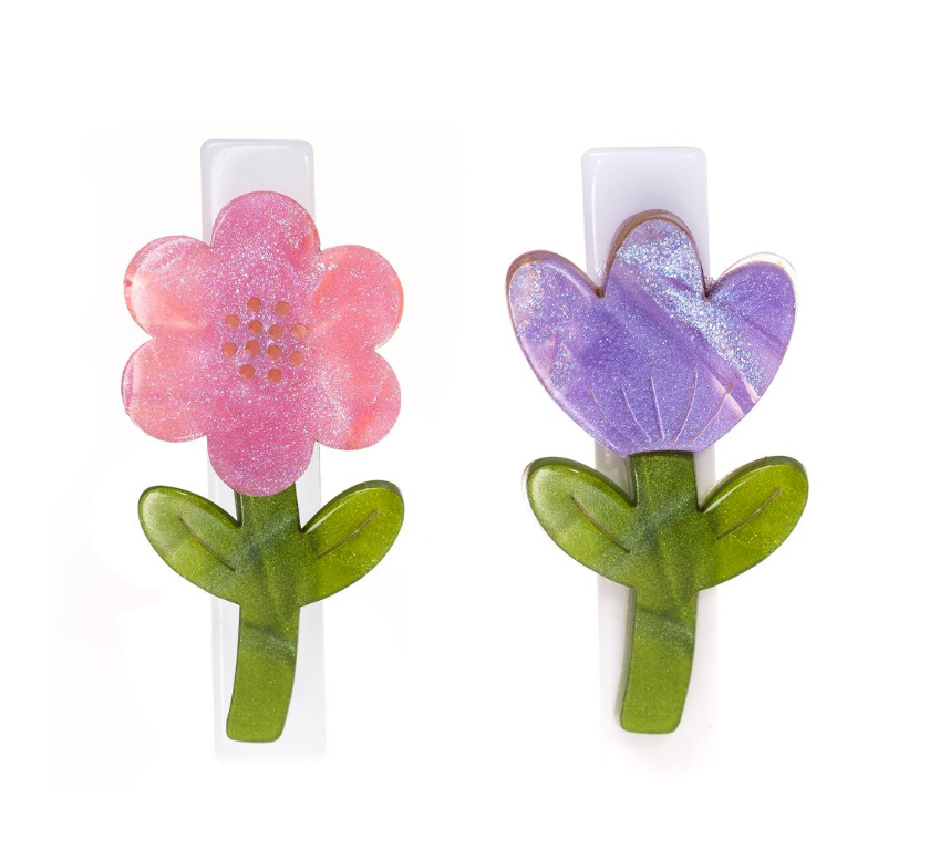 Tulip Flower Pink & Purple Hair Clips from Anderson Parker