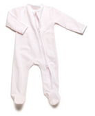 Two Way Zip Striped Footie Pajama | Lt Pink Stripe from Anderson Parker