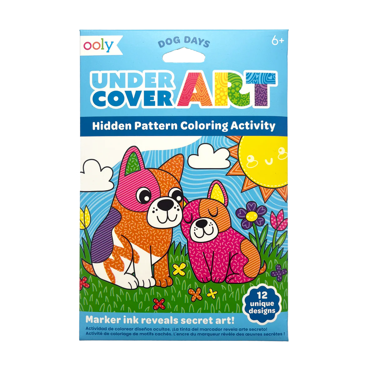Undercover Art Hidden Pattern Coloring Activity Art Cards - Dog Days - 12 Cards from Anderson Parker